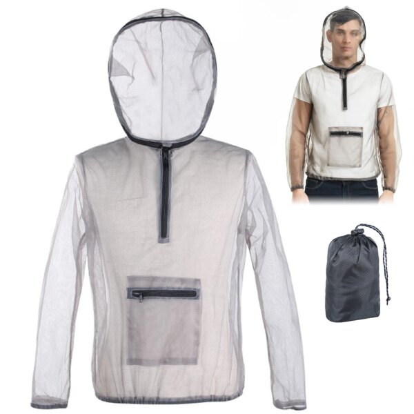 Chaqueta antimosquitos ligera a la moda, repelente de insectos y abejas, chaqueta de malla, abrigo, pesca, caza, abrigo Protector para exteriores