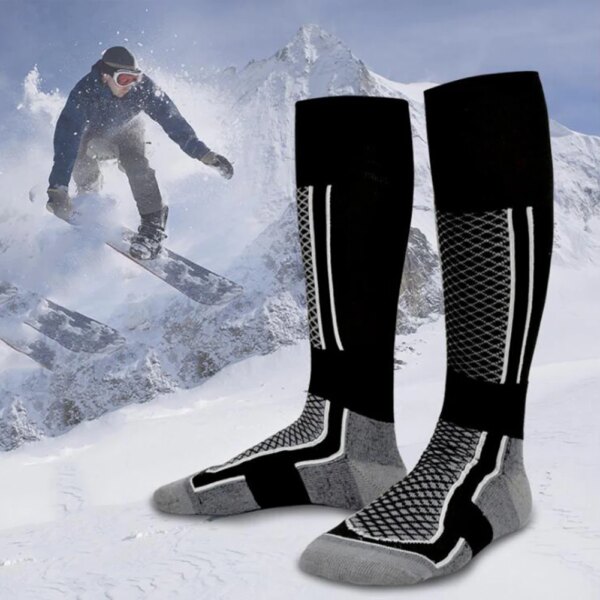 Calcetines de fútbol antideslizantes a la moda para hombre, calcetines largos de compresión de tubo, calcetines largos deportivos para ciclismo y esquí, medias térmicas de invierno