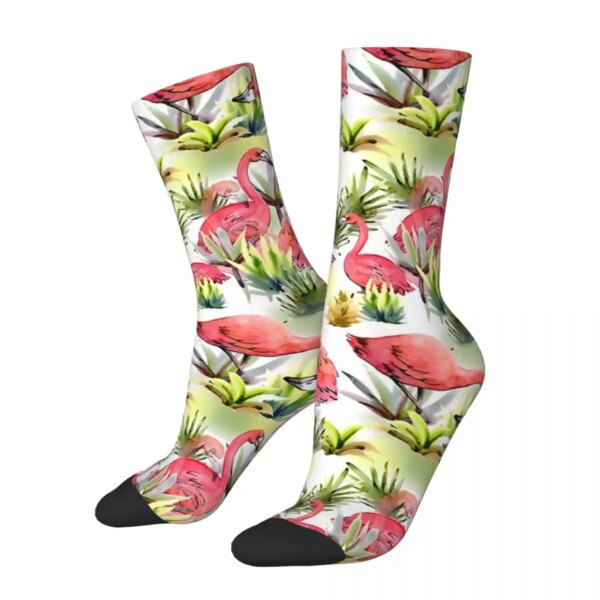 Calcetines con estampado de flamencos para hombre y mujer, medias de ciclismo, novedad, regalo para primavera, verano, Otoño e Invierno