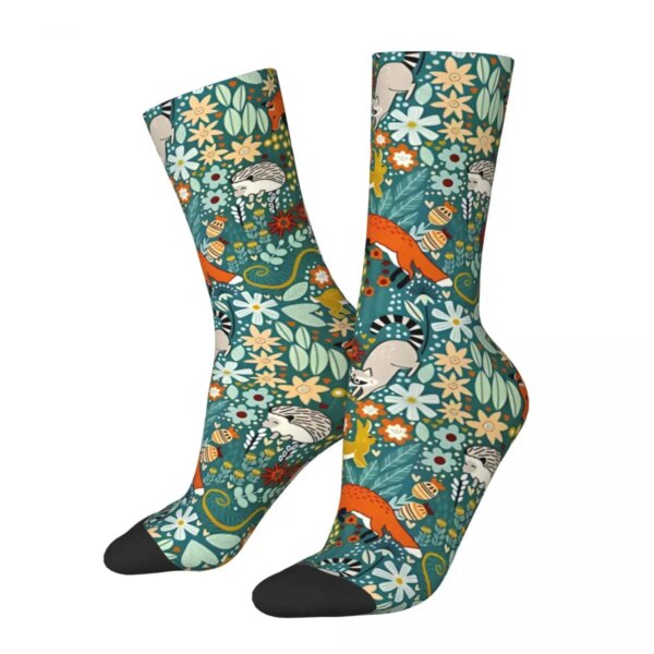 Flamencos texturizados Woodland hombres mujeres calcetines ciclismo novedad Primavera Verano Otoño Invierno medias regalo