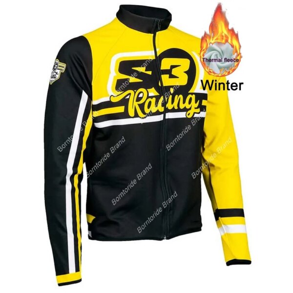 Sudadera térmica de lana para ciclismo, chaqueta de otoño e invierno, ropa de abrigo para bicicleta, abrigo cortavientos a prueba de viento, camisetas para bicicleta de montaña