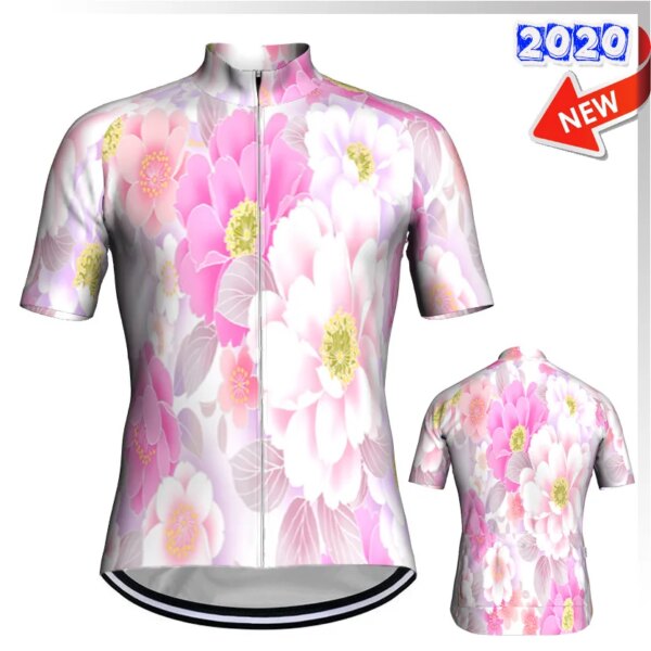 Camiseta de ciclismo con flores para bicicleta, ropa para bicicleta de montaña, camiseta de manga corta, almohadilla de Gel para Motocross rápido, paseo en carretera de montaña, camiseta ajustada