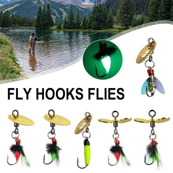 Anzuelos para moscas, señuelos para insectos, cebo para pesca con mosca, señuelo de pesca, señuelo para trucha, lentejuelas, mosca para insectos, anzuelo para ninfa, cebo Natural H7t0