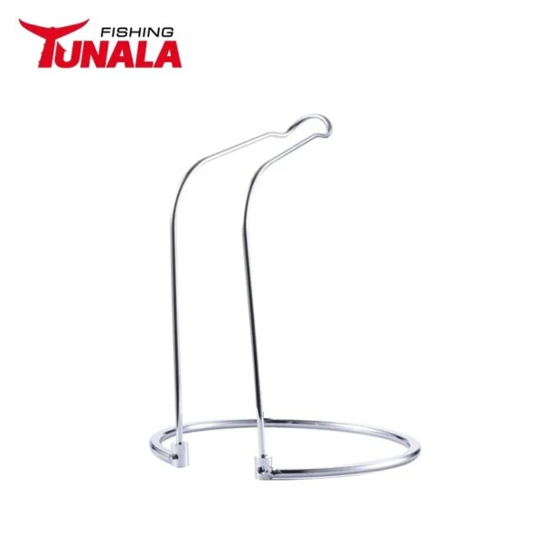 Soporte plegable de exhibición de carrete de pesca de acero inoxidable, soporte para equipo de pesca, estante para carrete de pesca, soporte para rueda de pesca con señuelo