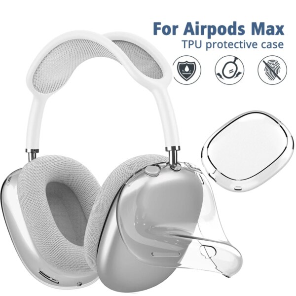 Para AirPods Max funda transparente suave TPU antiarañazos funda protectora para Apple AirPods Max accesorios para auriculares