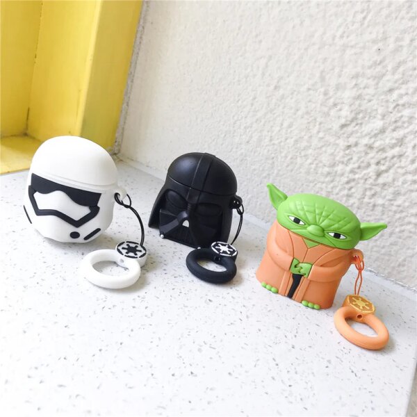 Para Airpods 1 2 3 Pro funda bonita caricatura Darth Vader funda de silicona para auriculares accesorios cubierta