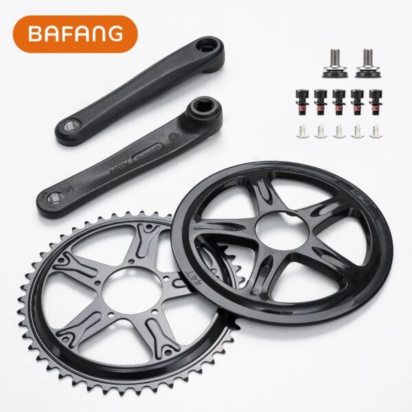 Para Bafang BBS01/BBS02 cadena de Motor medio plato de rueda 44T 46T 48T 52T brazos de manivela conversiones de bicicleta eléctrica 8 piezas divertidas