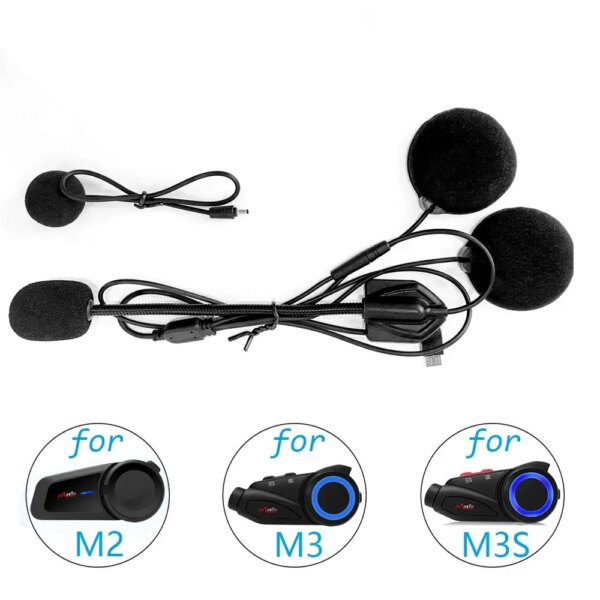 Para Maxto M2 M3 M3S M2C accesorios auriculares micrófono 2 en 1 traje auricular para motocicleta intercomunicador de casco completo/cara