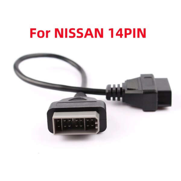 Para Nissan 14Pin a 16Pin OBD2 conector de diagnóstico interfaz adaptador 14Pin a OBD2 16 Pin adaptador funciona para Auto vehículo