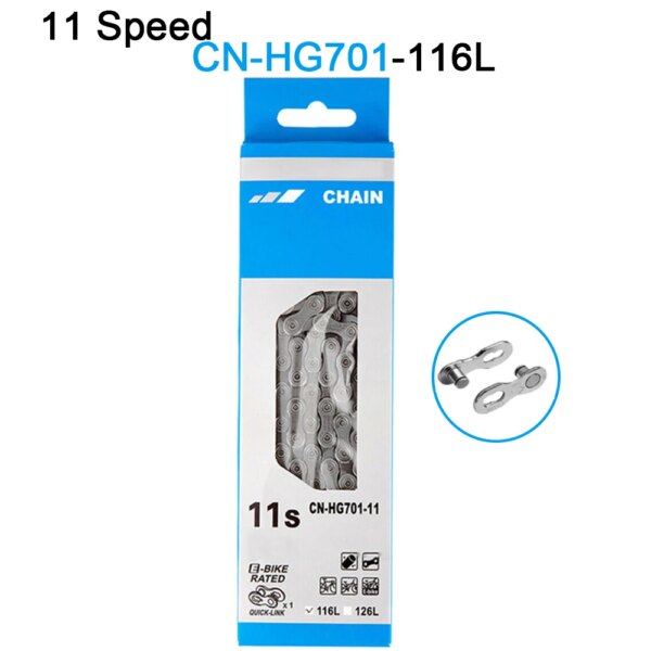 Para Shimano Original cadena de bicicleta HG701-11 Cadena de velocidad MTB 116L cadenas con conector de enlace rápido para M7000 M8000 5800 6800