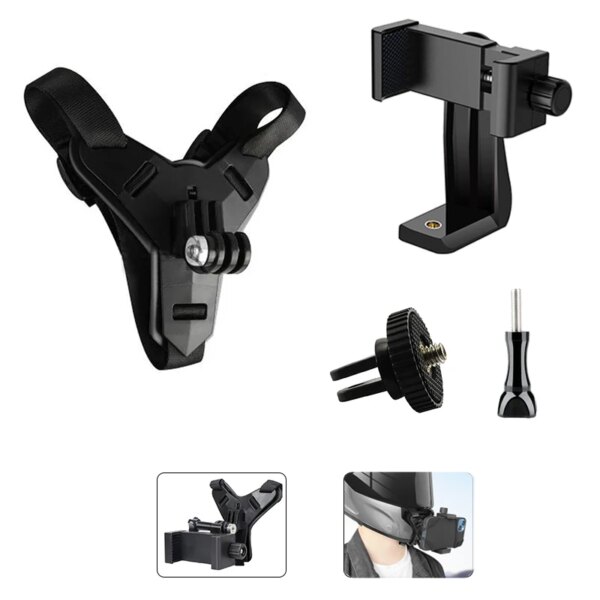 Para iPhone, casco de motocicleta, soporte de montaje en barbilla, Kit adaptador de soporte para teléfono móvil, ciclismo para Xiaomi, iPhone, Huawei, Samsung Realme