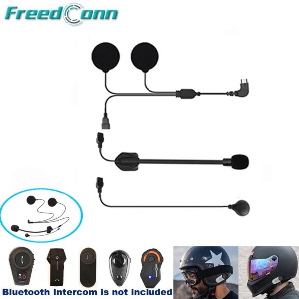 FreedConn micrófono auricular altavoz para T-COM COLO KY T-MAX TMAX-E PRO R1 PLUS casco de motocicleta intercomunicador Bluetooth 8 pines 5 pines