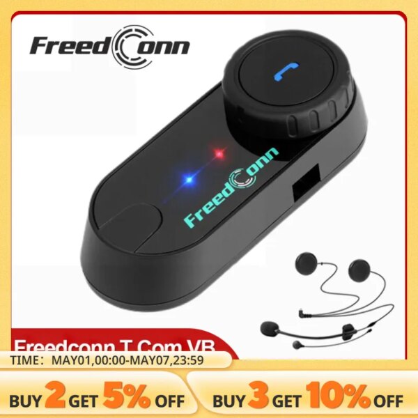 Freedconn casco de motocicleta auriculares estéreo Bluetooth manos libres llamada comunicación inalámbrica interfono compartir música 6 conductores