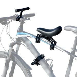 Asientos de bicicleta montados en la parte delantera con manillar y pedales para seguridad, asiento para niños, silla de bebé para bicicleta de montaña y carretera