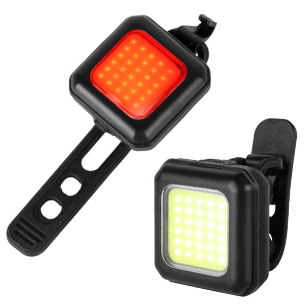 Luz delantera y trasera para bicicleta, luz para montar de noche, 6 modos de luz, luces para bicicleta