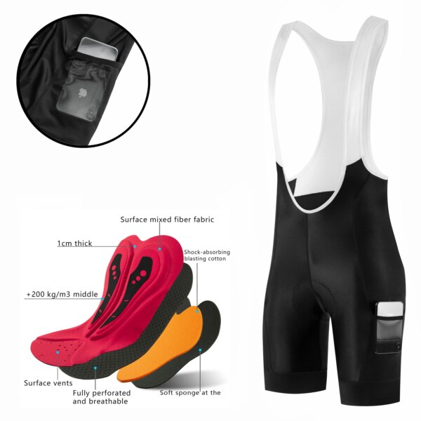 Fualrny-pantalones cortos con tirantes para ciclismo para hombre, transpirables, acolchados, para triatlón, Pro Licra, ropa de ciclismo de montaña