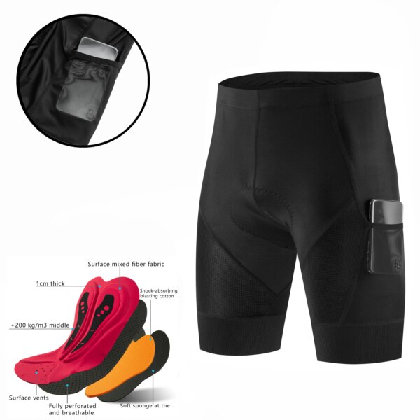 Fualrny, nuevos pantalones cortos de ciclismo para hombre, pantalones cortos de 2 bolsillos para bicicleta, pantalones cortos de verano para bicicleta de carretera, pantalones cortos acolchados 3D a prueba de golpes, ropa de montar