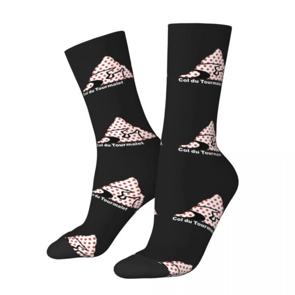 Calcetines locos divertidos para hombres Col Du Tourmalet - KOM Hip Hop Harajuku Tour Of Flanders 2020 calcetín estampado con patrón de ciclismo para niños