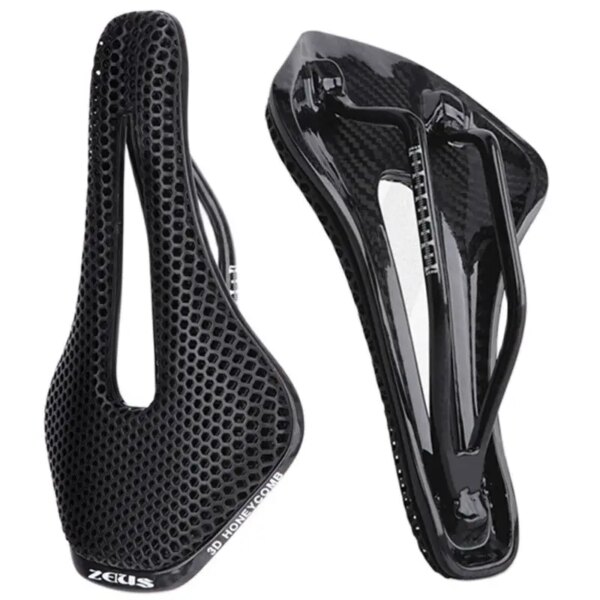 Sillín hueco para bicicleta de carretera plegable de montaña G832, cojín impreso en 3D, bolsas de asiento de fibra de carbono en caja