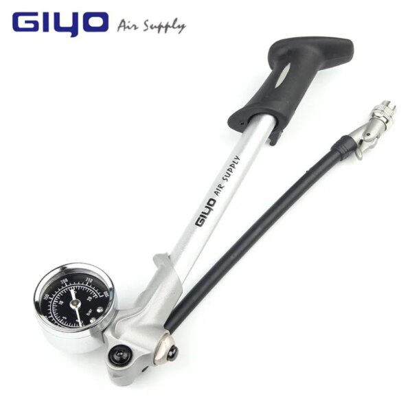 GIYO GS-02D bomba de choque de aire de alta presión para horquilla suspensión trasera ciclismo Mini manguera Inflador de aire Schrader horquilla de bicicleta 179mm