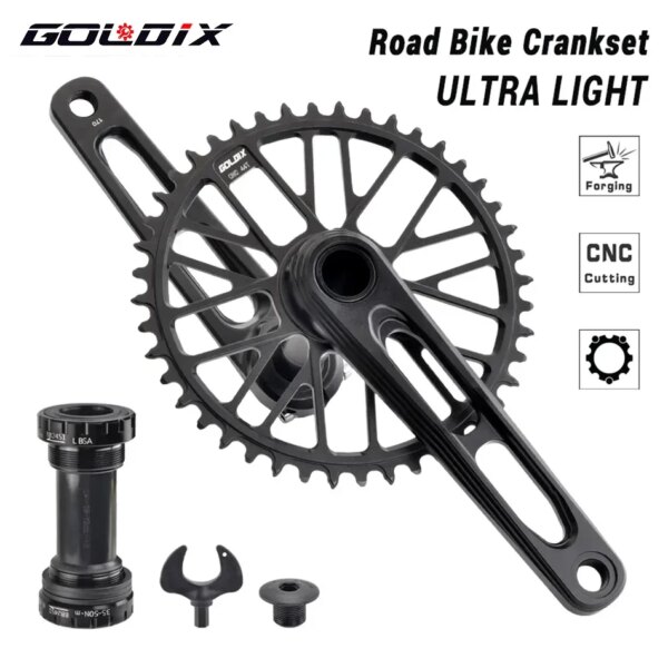 GOLDIX CNC bielas de carretera brazos bielas de bicicleta BSA BB92 manivela de carretera de grava 170/175mm corona de cadena 50-34T para marco de fibra de carbono