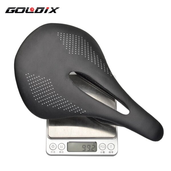 GOLDIX-sillín ultraligero de fibra de carbono para bicicleta de montaña, juego de bicicleta de carretera, cubierta de cuero con riel de carbono, 240x142mm, 7x9, 96g