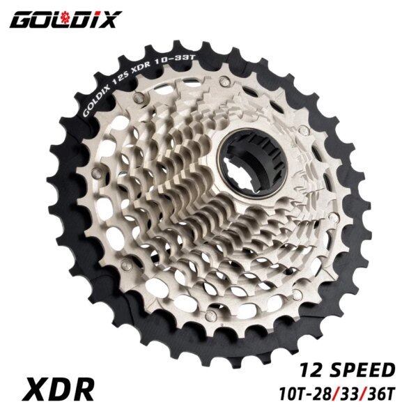 GOLDIX-piñón libre ultraligero XDR para bicicleta, 10T-28T/10T-33T/10T-36T CNC, Cassette hueco de 12 velocidades para bicicleta de carretera y grava