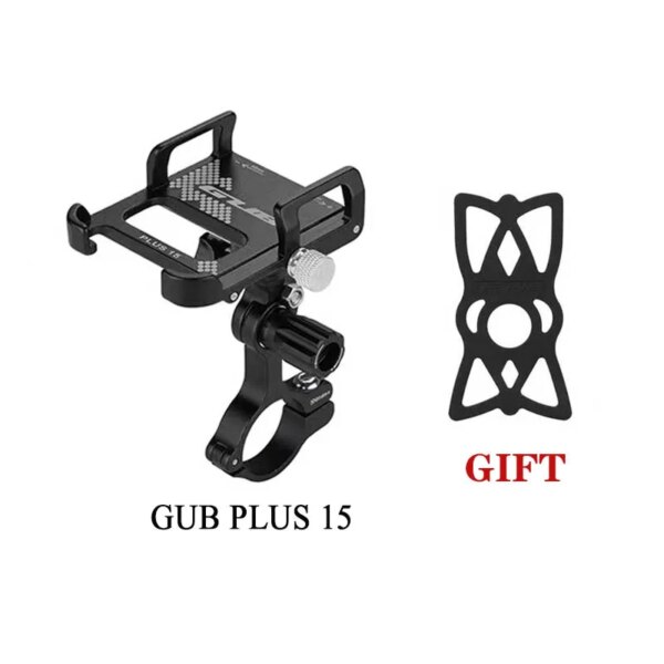 GUB PLUS 15 soporte para teléfono móvil de bicicleta soporte de montaje fijo motocicleta bicicleta eléctrica soporte de manillar giratorio de 360 ​​grados