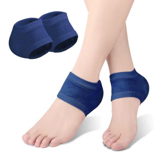 Protector de talón de silicona de Gel, almohadillas para el talón, copas para el talón, soporte para fascitis Plantar, cuidado de los pies, cojín de Reparación de la piel, calcetines de media yarda