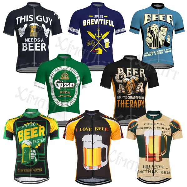 Camiseta de ciclismo para hombre, camiseta deportiva de secado rápido que absorbe la humedad, estilo conmemorativo del Oktoberfest alemán, verano, MTB, bicicleta de carretera