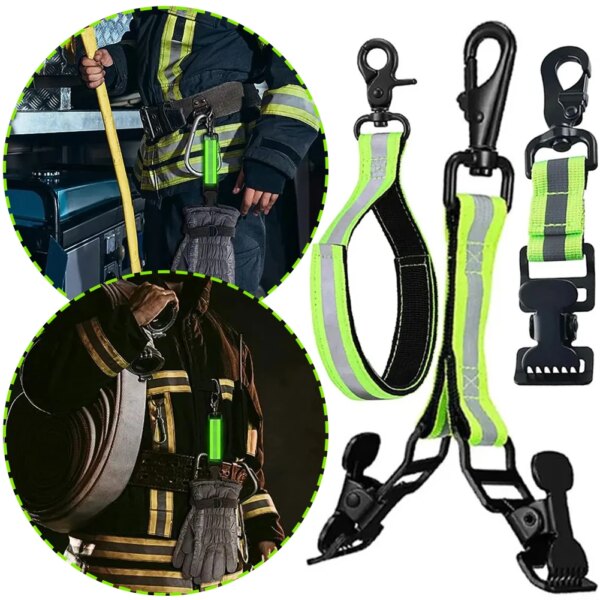 Clips para guantes, correa para guante de bombero, soporte para guantes para colgar, bolsa de herramientas, guardaguantes, adorno reflectante, abrazaderas para guantes portátiles