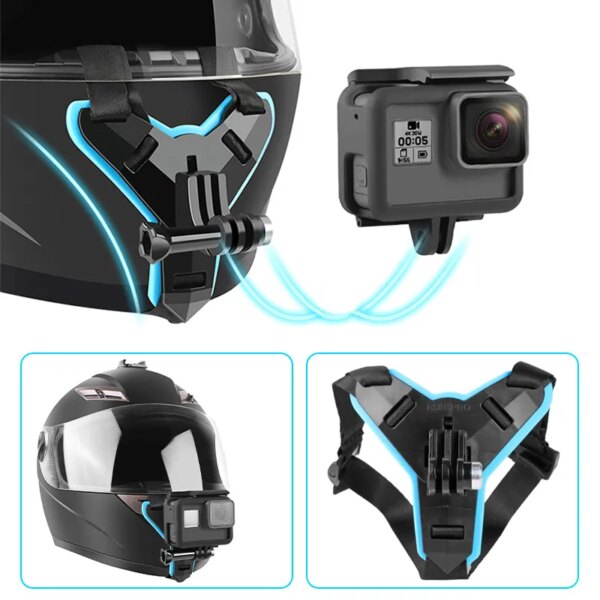 Gopro-montaje para casco de motocicleta, soporte para cámara deportiva, Moto para Gopro Hero 9, 8, 7, 6, 5, 4, 3, Cámara de Acción