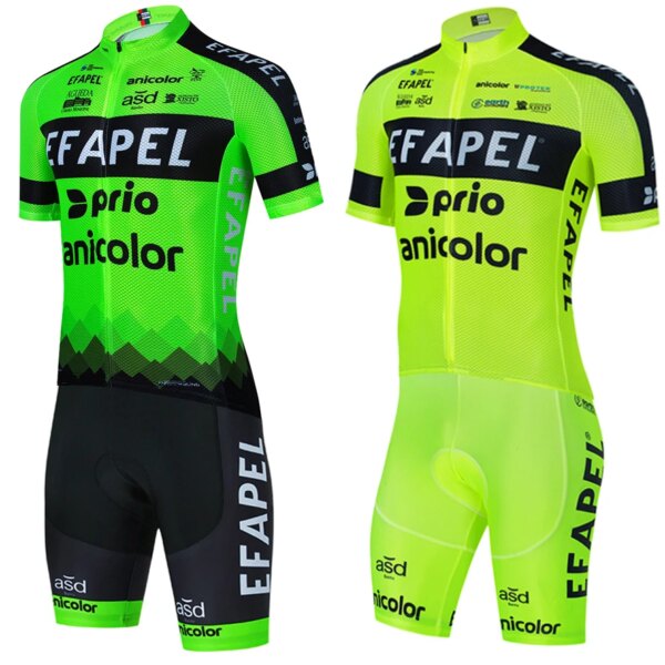 Verde EFAPEL Ciclismo Jersey bicicleta Maillot pantalones cortos conjunto hombres secado rápido Ropa Ciclismo bicicleta Ropa