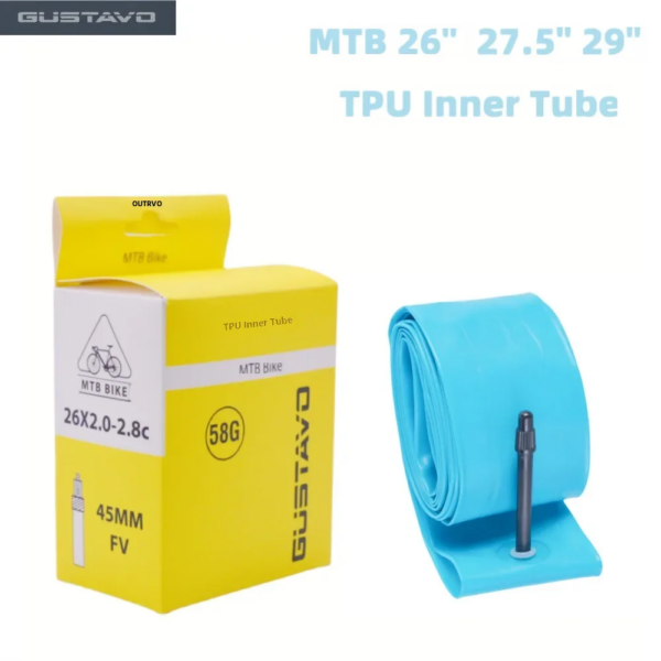 Tubo interior de bicicleta de montaña Gustavo Mtb Tpu Material 26 27,5 29 pulgadas 2,0 -2.8c neumáticos de bicicleta de carretera tubos autoadhesivos para ciclismo