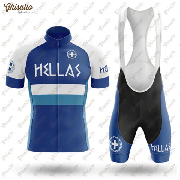 HELLAS Team Conjunto de camiseta de ciclismo para hombre, equipo de bicicleta de carretera, camiseta de ciclismo, pantalones cortos de secado rápido, ropa de bicicleta, nuevo