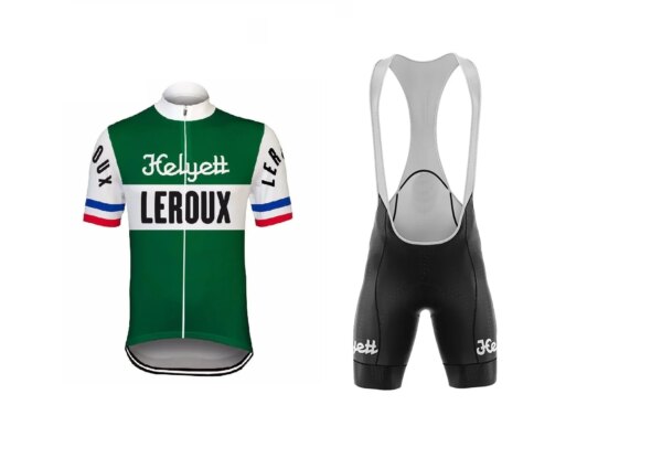 HELYETT LEROUX equipo Retro clásico Ciclismo Jerseys conjunto bicicleta de carreras verano manga corta Ropa Kit Maillot Ropa Ciclismo