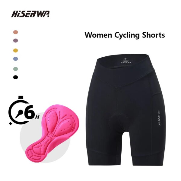 HISERWA, pantalones cortos de Ciclismo para mujer, pantalones cortos deportivos transpirables de secado rápido para verano, ropa interior acolchada de Gel 3D, pantalones cortos para Ciclismo de montaña