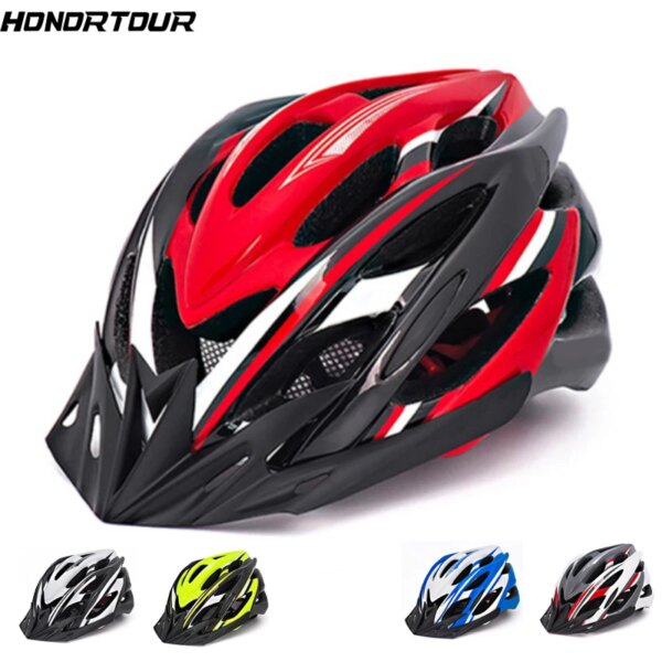 HONORTOUR-casco de bicicleta ultraligero para hombre, luz trasera LED, Casco de Bicicleta de carretera MTB, casco de seguridad para patinete eléctrico y motocicleta