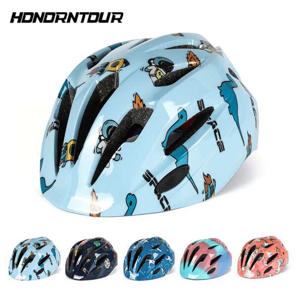 El casco de bicicleta para niños HONORTOUR es ligero y transpirable, casco de monopatín para coche de equilibrio al aire libre, diseño de patrón de dibujos animados