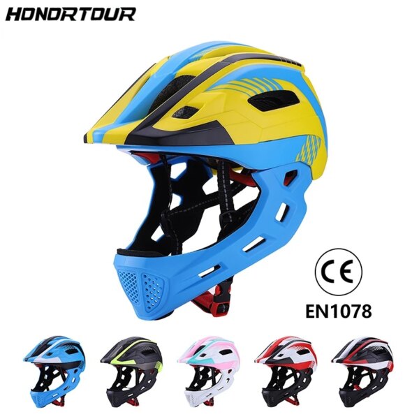 HONORTOUR nuevo casco de seguridad para niños cara completa desmontable equilibrio para niños coche monopatín casco de bicicleta protección de seguridad