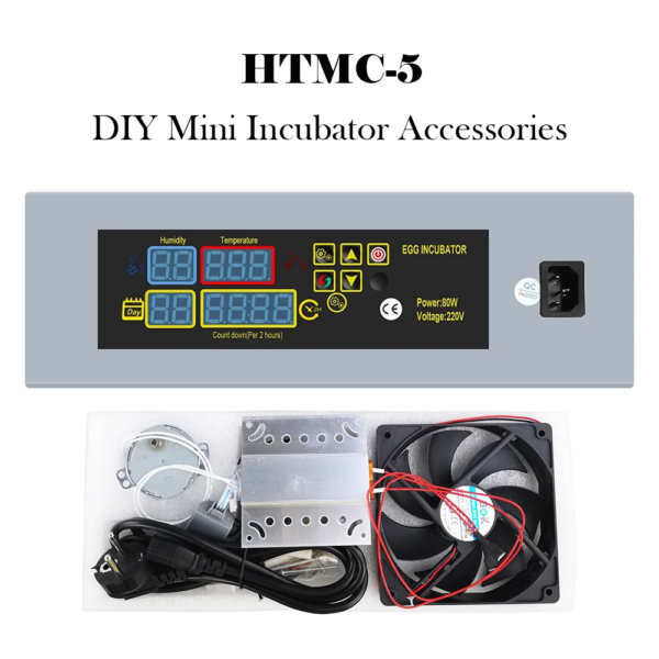 Controlador de incubadora automática de HTMC-5, sistema de calefacción de humedad y temperatura constante, accesorio de Motor de ventilador, bricolaje