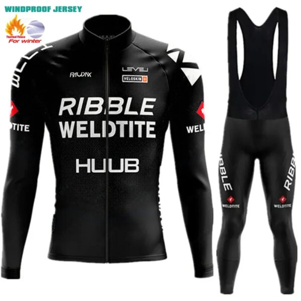 HUUB RAUDAX-ropa térmica de lana para Ciclismo de carretera, Kits de Ciclismo de invierno para hombre, conjunto de Jersey de Ciclismo de manga larga