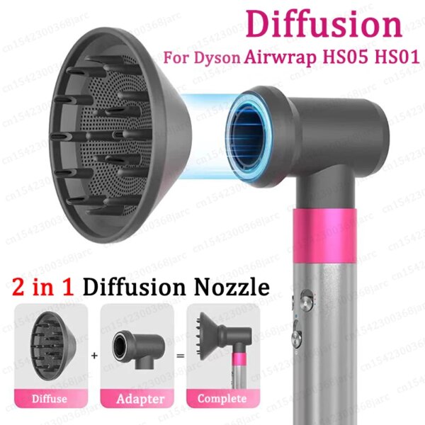 Boquilla de difusión para secador de pelo para Dyson airwrap HS01 HS05, difusor de repuesto para secador de pelo doméstico, accesorios difusores