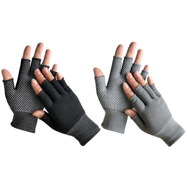 Guantes de ciclismo de medio dedo, guantes de pesca transpirables, guantes antideslizantes de nailon para gimnasio, manoplas de entrenamiento para ciclismo, pesca y conducción