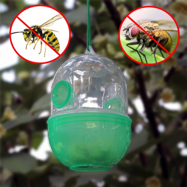 Trampa colgante de plástico para avispas asiáticas, trampa para avispas, matamoscas, antiabejas, mosquitos, chaqueta amarilla, Control de plagas para cocina y jardín