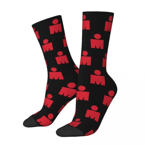 Happy Funny Hombre Calcetines Casual M Dot Logo Triatlón Calcetín Poliéster Natación Ciclismo Correr Gráfico Calcetines de Mujer Todas las Estaciones