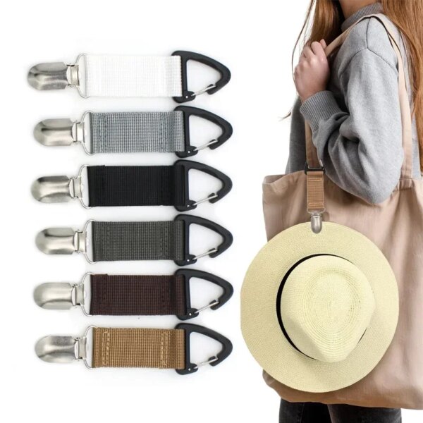 Bolsa con Clip para sombrero para viajar, bolso colgante, mochila, equipaje, soporte para sombrero, accesorios de playa para viajes al aire libre para niños y adultos