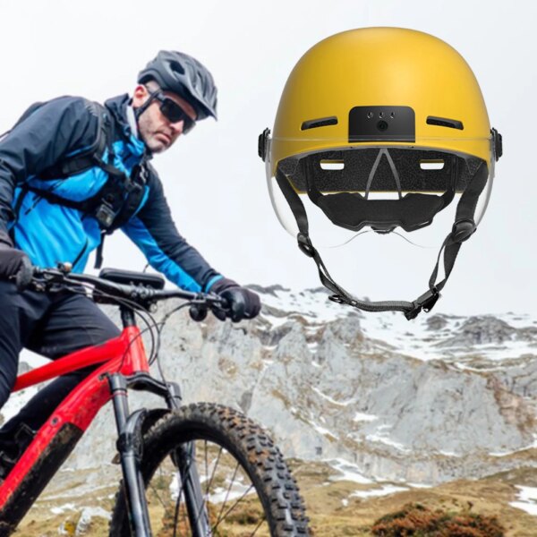 Cámara grabadora para casco, antivibración, cascos para motocicleta y bicicleta, cámaras integradas de 1300mah, gran angular de 130° para ciclismo y esquí