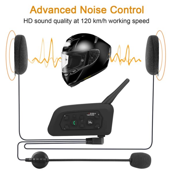 Interfono para casco, intercomunicador de motocicleta Compatible con Bluetooth, interfono BT para motocicleta, auriculares V4 V6