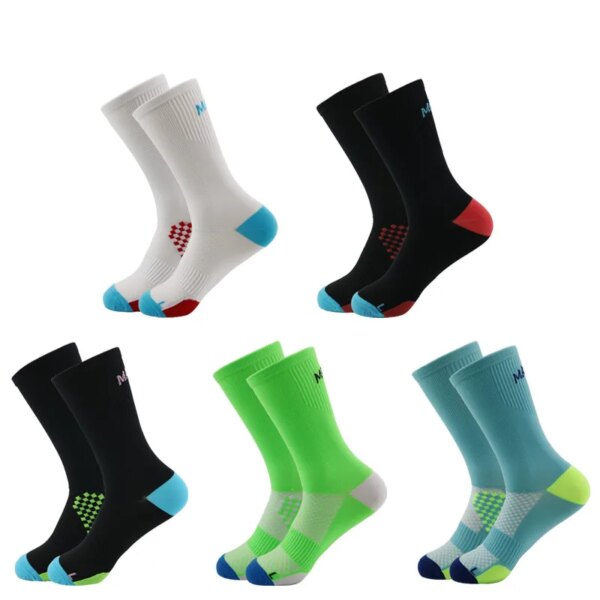 Calcetines de deporte de ciclismo de marca profesional de alta calidad, protegen los pies, calcetines transpirables para ciclismo, calcetines para correr y bicicletas